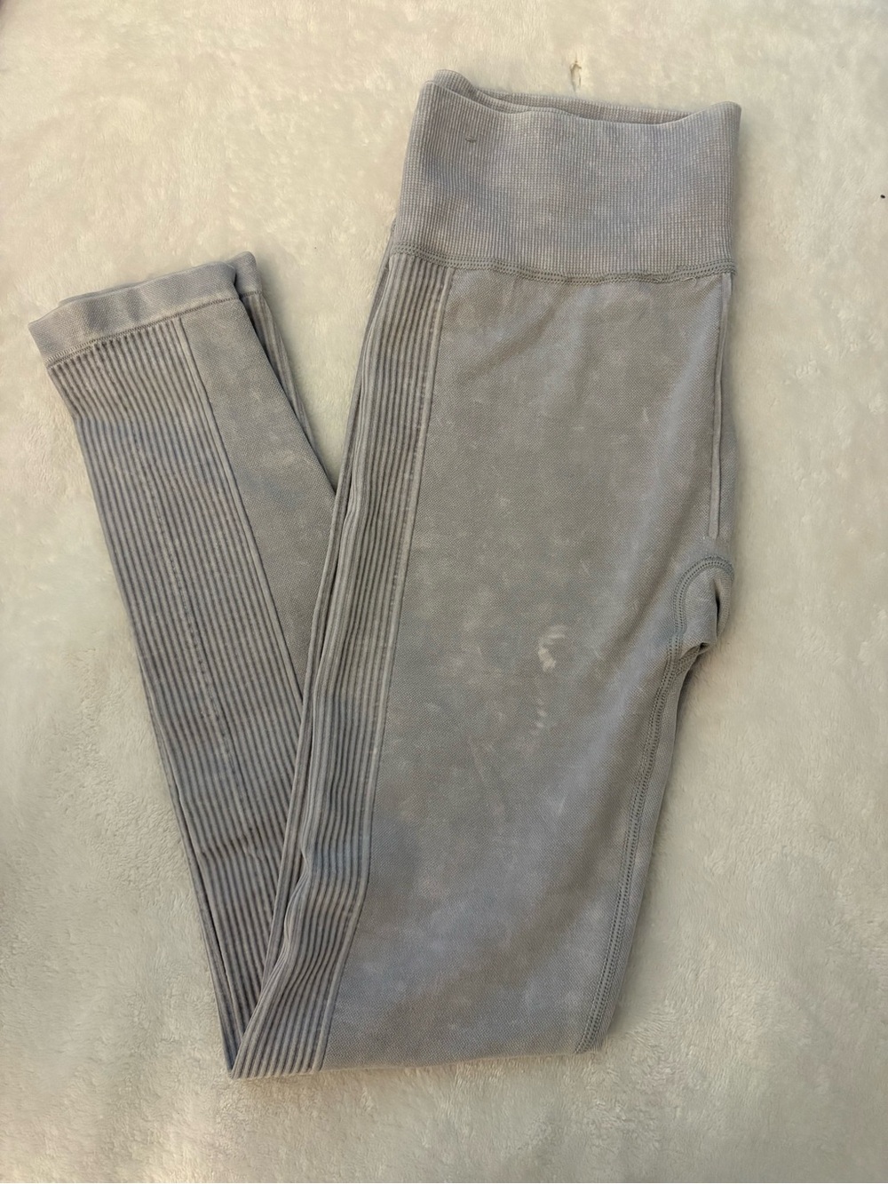 Womans Grey Seam-Trim Active Leggings